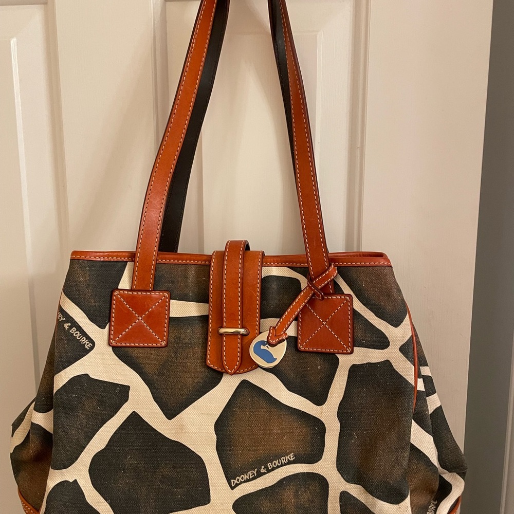 Dooney and Bourke giraffe canvas shoulder bag